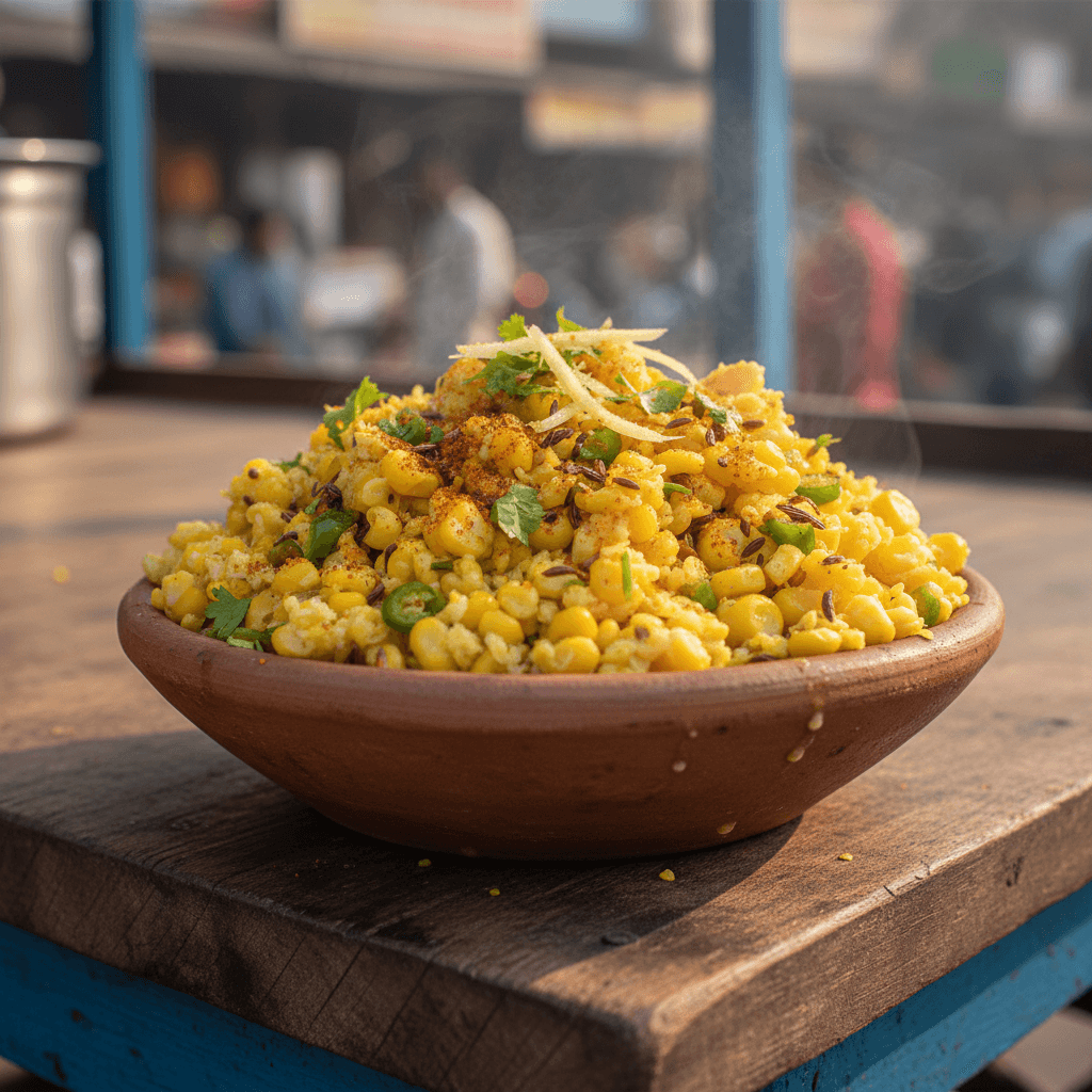 Bhutte Ka Kees - Indore street food made with grated corn cooked in spiced milk